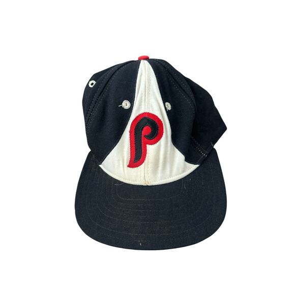 Vintage 80s New Era Philadelphia Phillies Snapback Hat Cap VTG - Picture 1 of 9